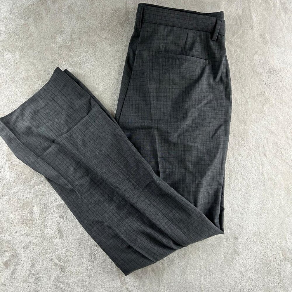 Calvin Klein Steel Grey Dress Pants Straight Fit Mens 34W x 34L Flat Front Wool